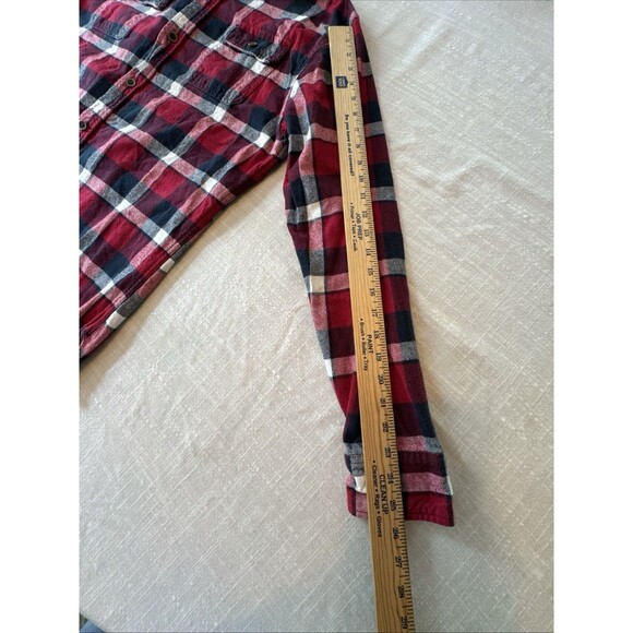Jachs Shirt Mens Large Tall Red‎ Black Heavy Flannel Plaid Grunge Hipster 90s - Picture 10 of 10